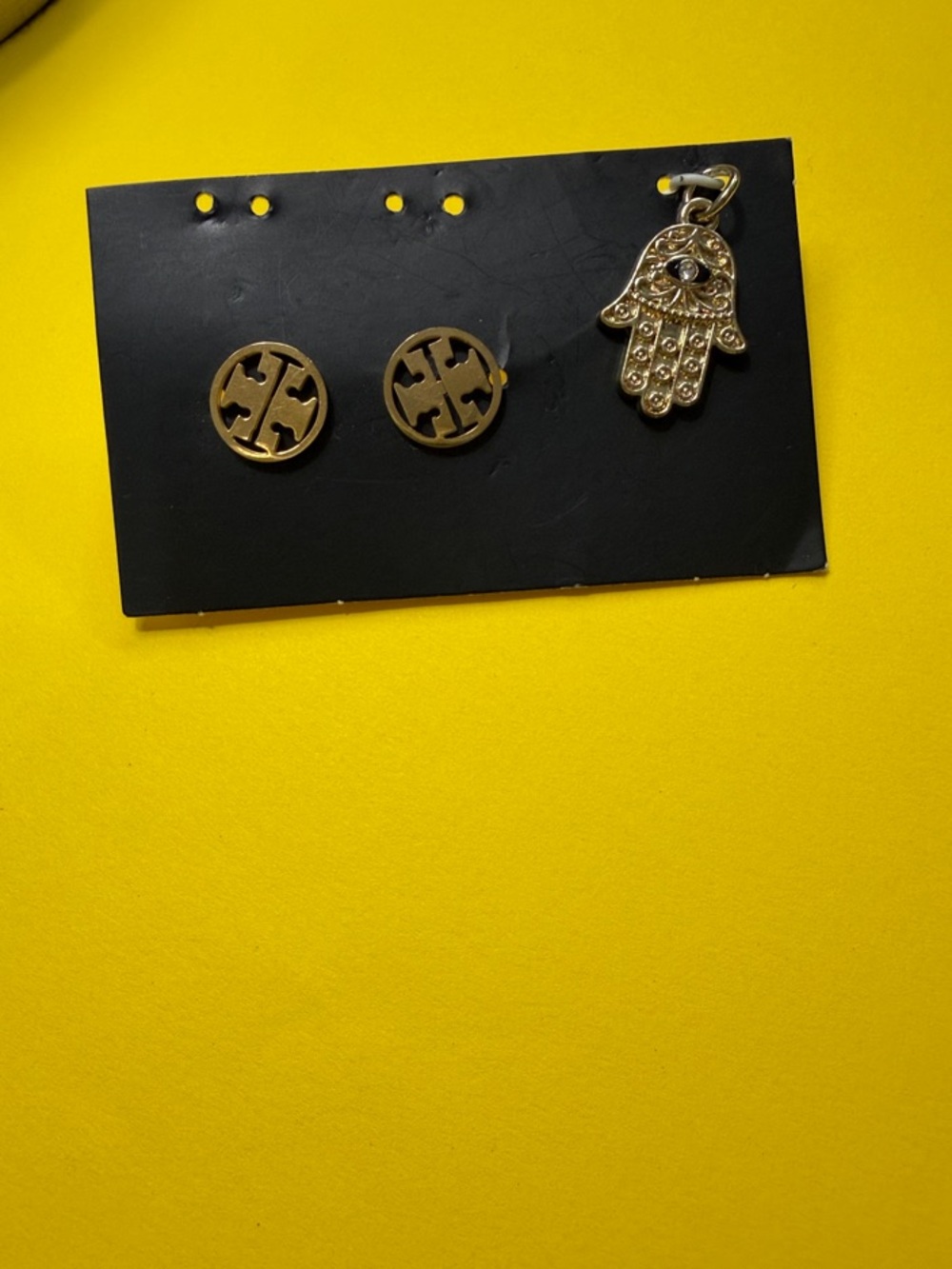 (Unbranded) earrings and necklace piece with eye